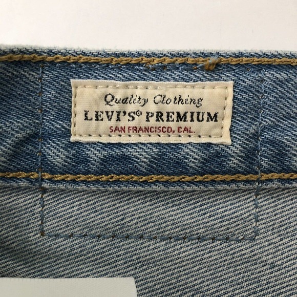 Levi's 501 High Rise Denim Shorts Womens 28 Button Fly Distressed Frayed Premium - Picture 7 of 10